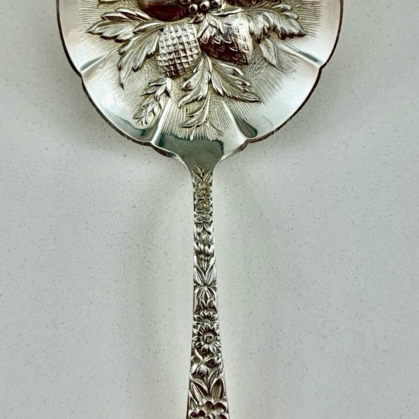 Vintage  S Kirk & Son REPOUSSE Sterling Silver 5-1/8" Bon Bon Spoon