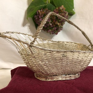 French Silver Plated Wine Holder Vintage French Country Wine Basket
