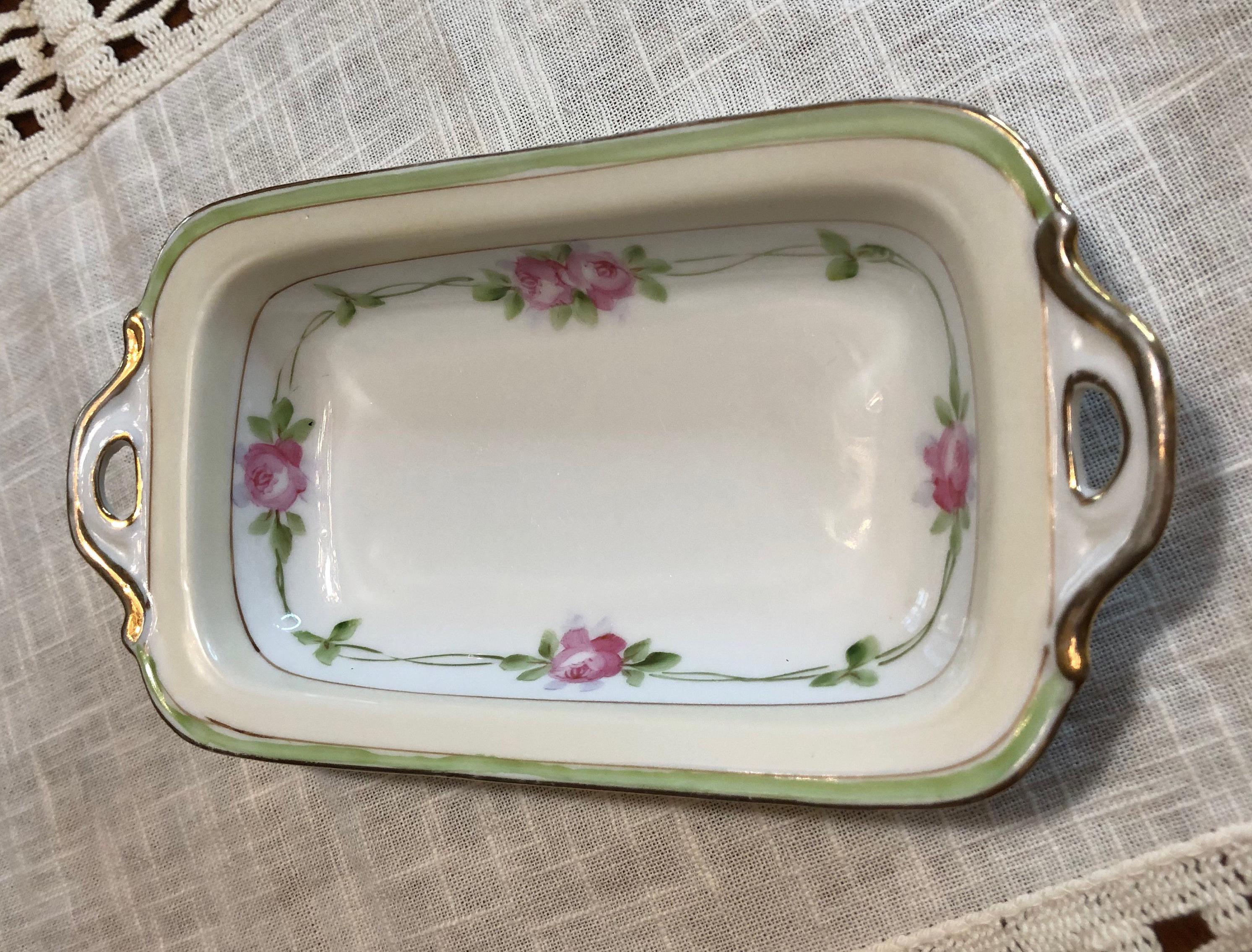 Nippon Porcelain Hand-painted Dish/Mini Tray for Relishes Trinkets Butter and Sauces