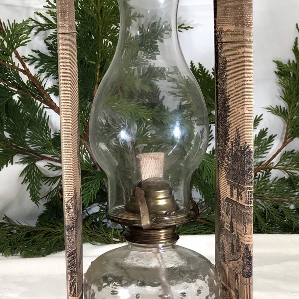 Vintage LampLight Farms Hobnail Kerosene Lamp with original Sticker Still in Box