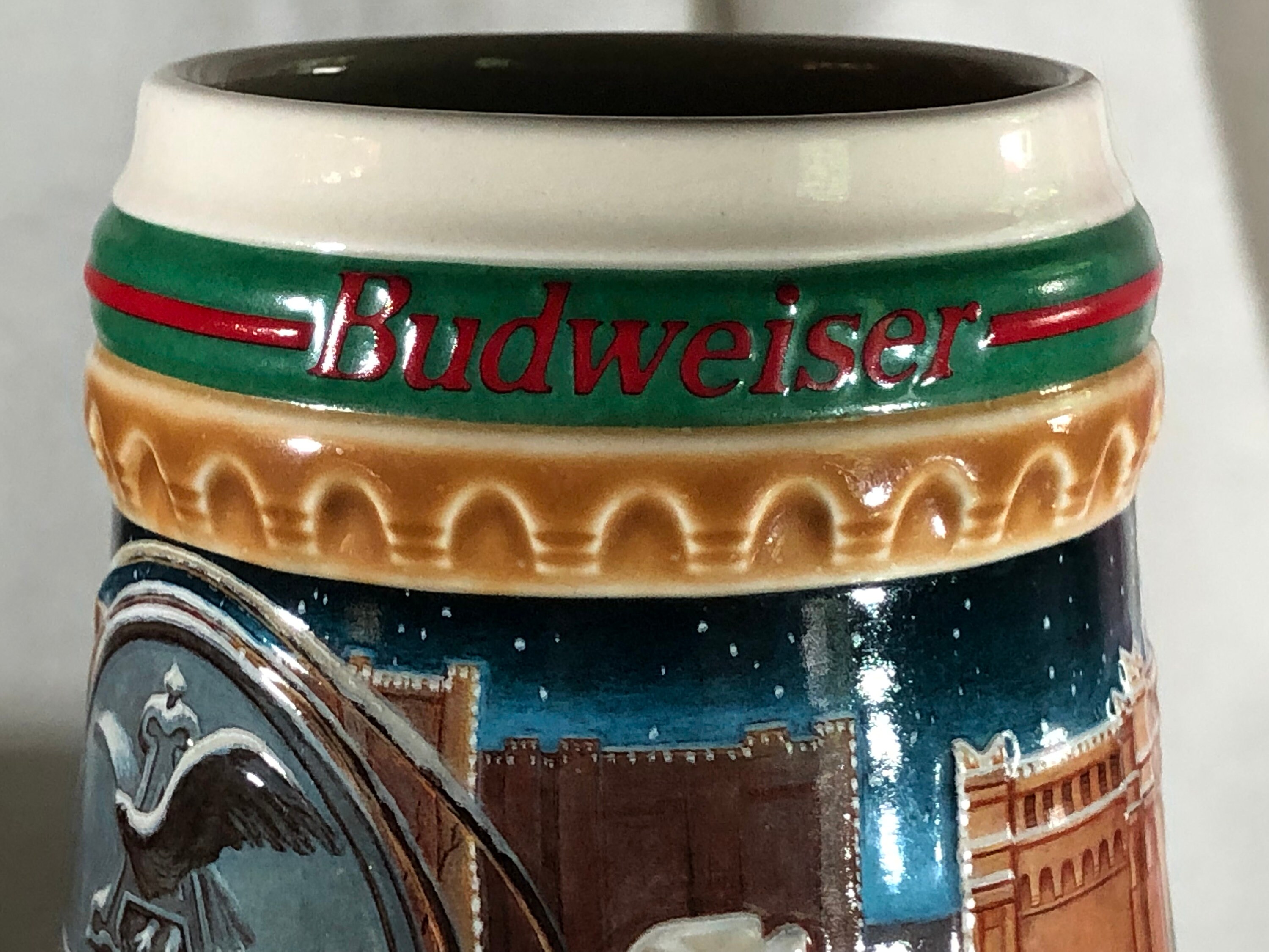 1997 Budweiser Holiday Stein 'home for the Holidays' - Etsy