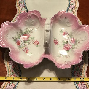 Lobster Dish Pink Double Sided Serving Dish with Handle  Germany