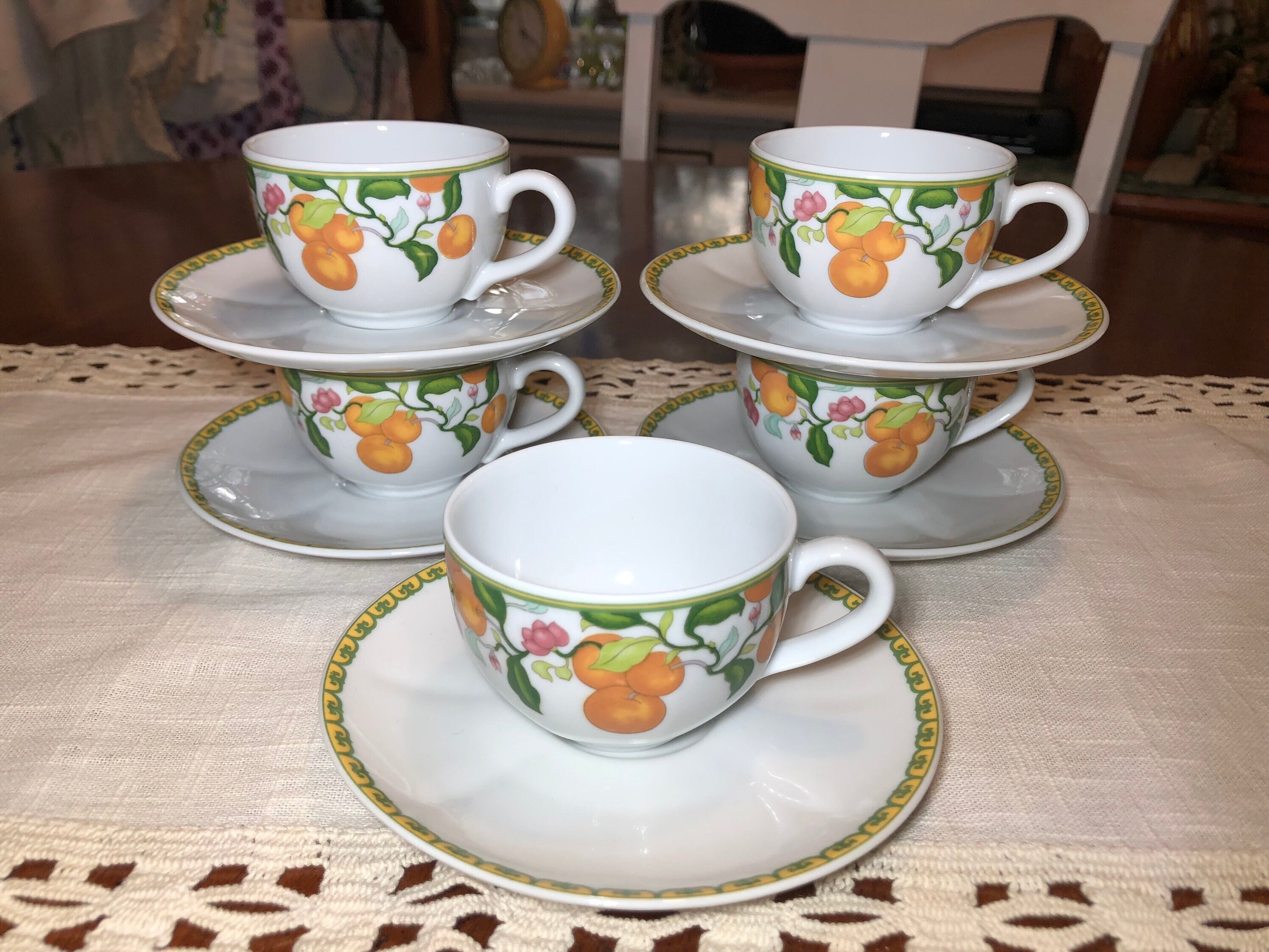 Vista Alegre Demitasse Cup & Saucer Set: Algarve Pattern, Portugal