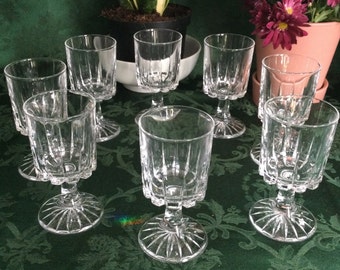 Set of 2 Crystal Pedestal Liqueur Aperitif Cordial Glasses