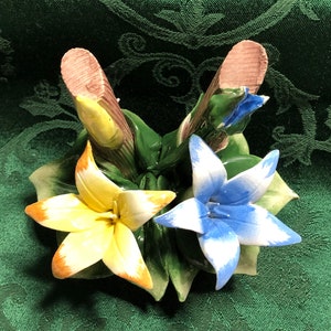 Capodimonte Italian Porcelain Flower Basket by Nuova Crown
