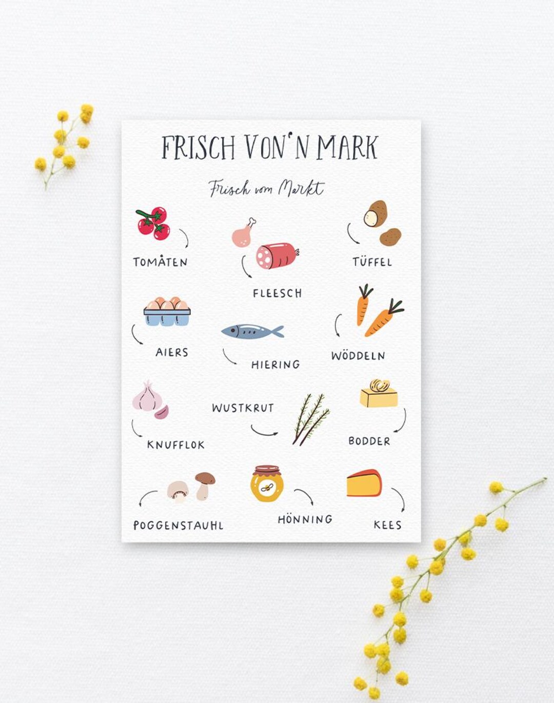 Postcard Snack up Platt - Fresh From the Market - Etsy