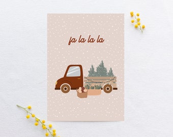 Christmas Postcard - Fa la la la Truck