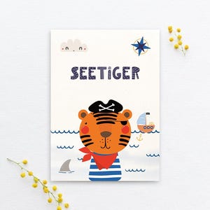 Cartão postal tigre marinho
