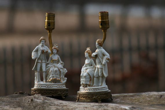 vintage porcelain figurine table lamp