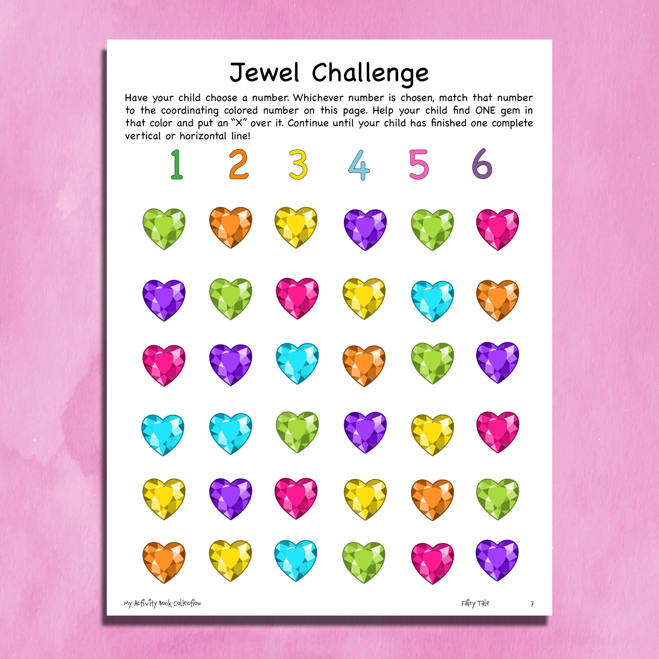 Jewel Challenge Printable Worksheet for Kids PRINCESS- Activity for ...