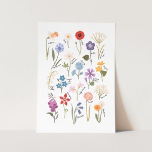 Wildflower print, children's decor, nursery flower decor, perfect birthday gift for her or wall decor