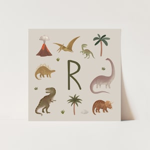 Personalisierter Dinosaurier-Druck in Stein, Kinderdekor, Dinosaurier-Druck, Dinosaurier-Themen-Schlafzimmer