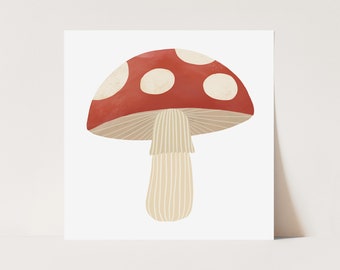 Mushroom print, children's decor, nursery woodland theme, perfect birthday gift for her or wall decor