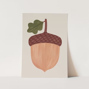 Acorn print in stone, woodland poster, nursery art, perfect baby gift or nursery decor
