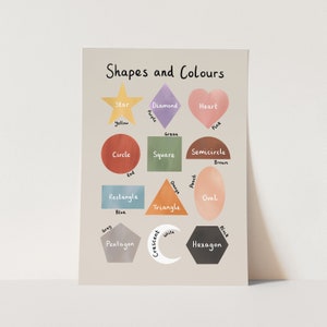 Formen und Farben Kunstdruck in Stein, Formen Poster, Lerndruck, Kindergarten Kunst, perfektes Baby Geschenk oder Kinderzimmer Dekor