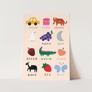 Farben (britische Schreibweise), Farbkarte für Kinder, Kinderzimmerdekor, perfektes Geburtstagsgeschenk für sie oder Wanddekor