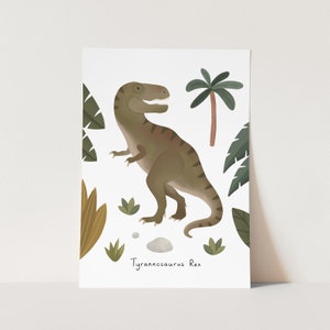 Tyrannosaurus Rex print, Dinosaur Wall Art, Children&#39;s Wall Art, perfect birthday gift or nursery decor