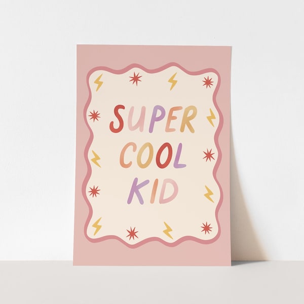 Quadro infantil super descolado em rosa | Arte de parede infantil | Decoração para quarto de bebê e sala de jogos
