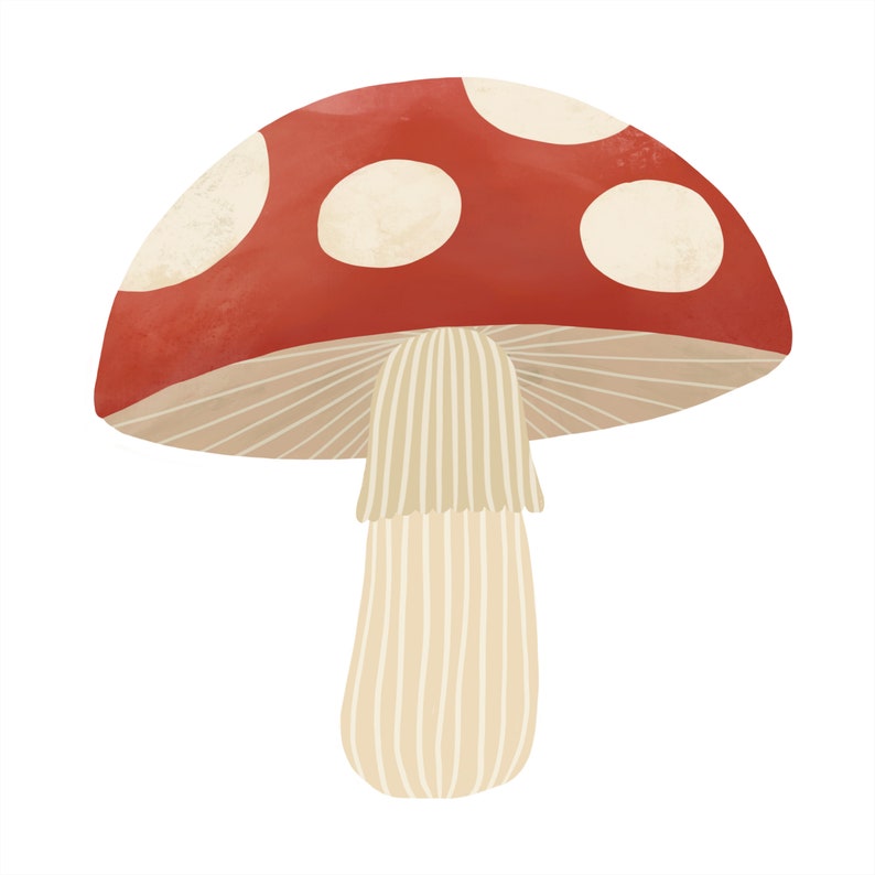 Mushroom print, children's decor, nursery woodland theme, perfect birthday gift for her or wall decor image 3