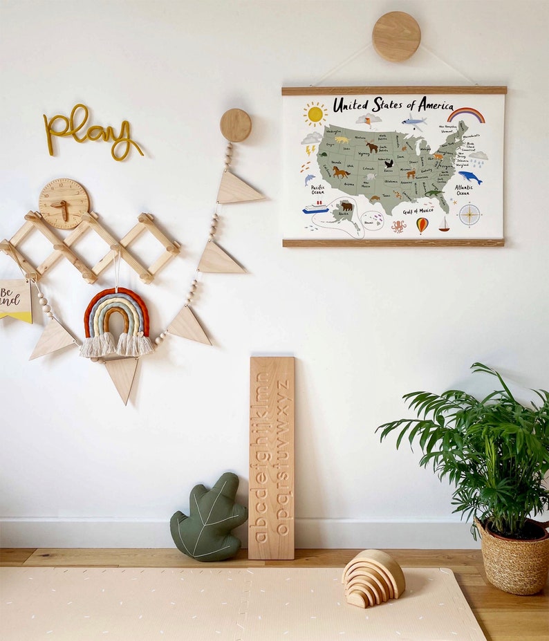 the perfect baby or kids birthday gift nursery wall art United State of America print nursery poster wall decor modern art print
