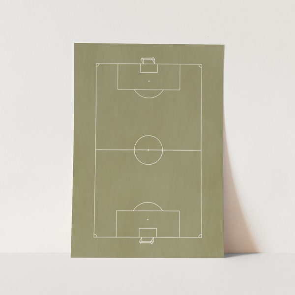 Football pitch in green, Soccer Kids Room Wall Art, Children's Art Prints, perfect birthday gift or nursery decor