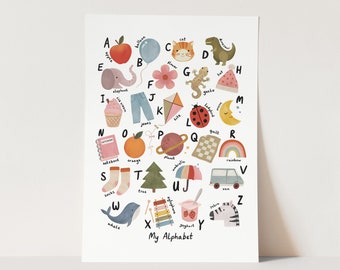 My Alphabet print, alphabet poster, abc print, nursery art, perfect baby gift or nursery decor