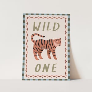 Impression Wild One, décoration tigre pour enfants, décoration pour chambre de bébé, cadeau d&#39;anniversaire parfait pour elle ou décoration murale