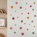 Cosmic Carnival Colourful Stars wall stickers, removable fabric sticker, star wall decal, wallpaper effect wall sticker