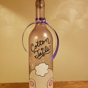 Lighted decorative Easter wine bottle