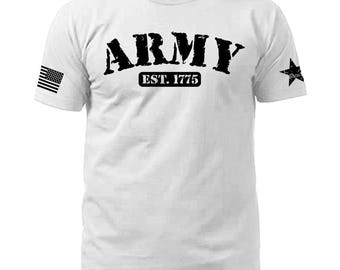 Army Military with Flag & Star Patriotic T-shirt