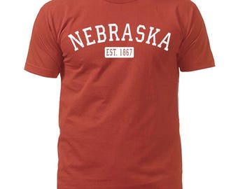 State of Nebraska NE Est.1887 Vintage Pride Script T-Shirt