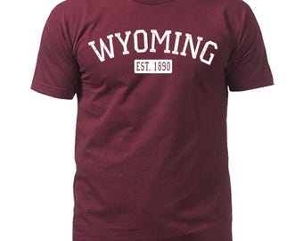 State of Wyoming WY Est.1890 Vintage Pride Script T-Shirt