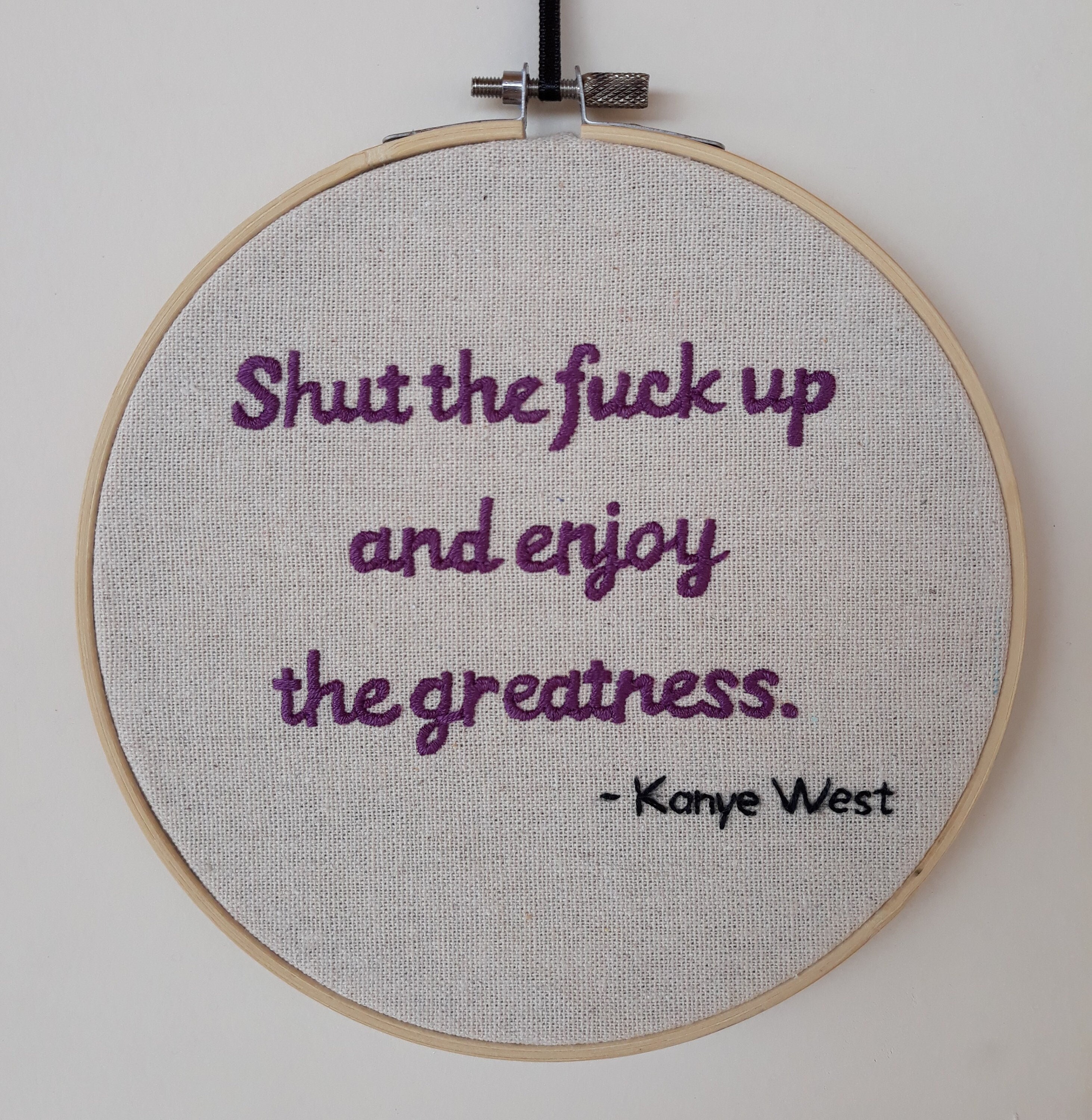Kanye West Tweet Quote Handmade Hip Hop Rap Embroidery - Etsy New Zealand