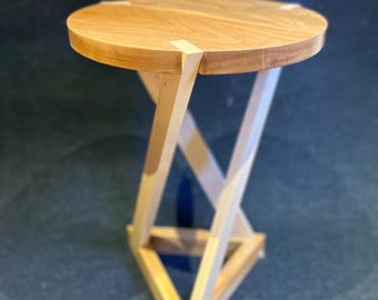 Modern Side Table--Maple and Brazilian Oak