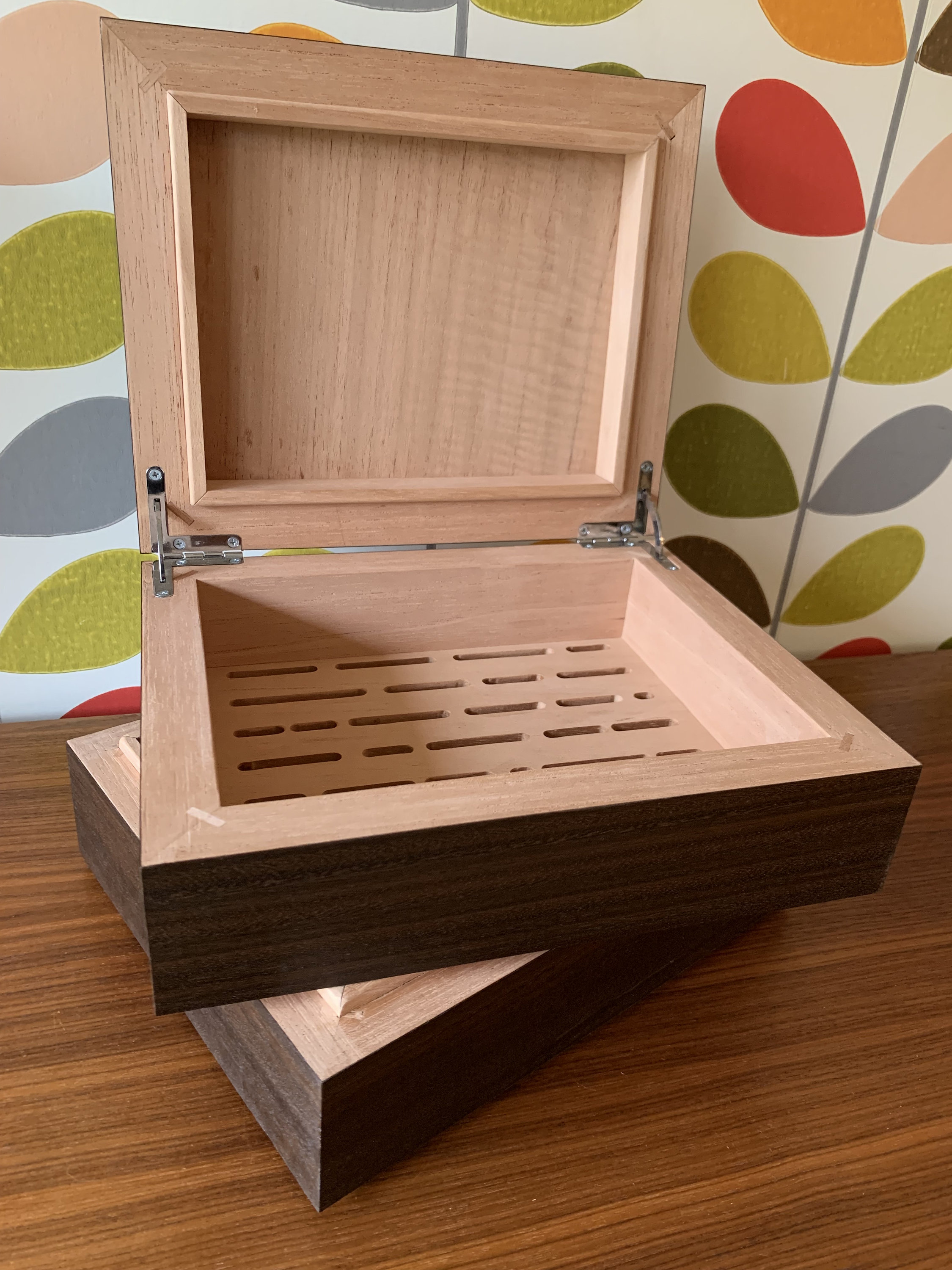 Handmade Cigar Humidordark Fumed Etimoe Wood Etsy