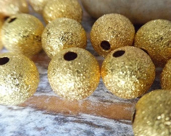 20pcs 5mm Gold Plated Sand Star Dust Beads Spacer Beads Jewelry Supplies