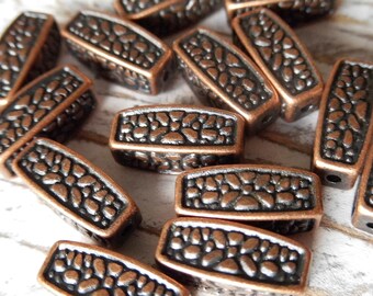 12pcs 12x5mm Antique Copper Tibetan Style Beads Etched Copper Spacer Beads Jewelry Findings Beading Supplies DIY Supplies