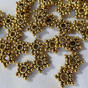 30pcs 7.9mm Antique Gold Studded Star Spacer Beads Star Beads  Spacer Beads Jewelry Making Beading Supplies DIY Supplies
