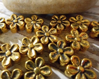 2pc gold Spacer bead cap 15mm flower spacer beads for jewelry making