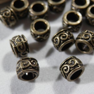 24Pcs 5mm Antiqued Bronze Tone Spacer Beads Round Beads Tibetan Style Beads Jewelry Making Beading Supplies DIY Supplies