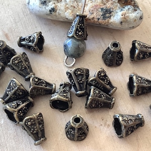 20pcs 5.5x6.5mm Tiny Antique Bronze Small Bead Cones Jewelry Making Supplies DIY Supplies