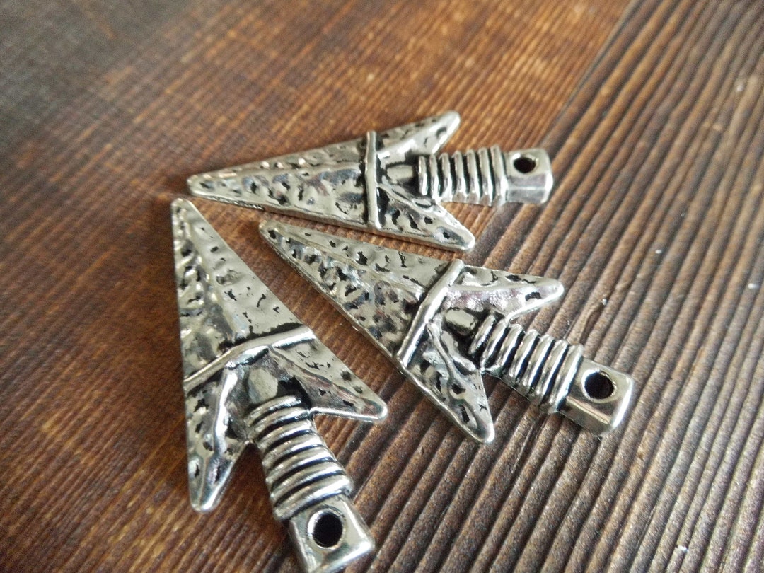6pcs 36x17mm Antique Silver Arrowhead Pendant Bohemian Style