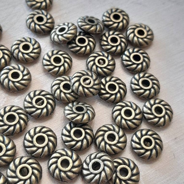 40pcs 6mm Bronze Spiral Spacer Beads Jewelry Making Supplies DIY Supplies