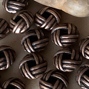 20pcs 6mm Red Copper Metal Knot Rondelles Jewelry Making Supplies DIY Supplies