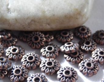 30pcs 6mm Flower Copper Beadcaps Small Beadcaps Jewelry Making Beading Supplies DIY Supplies