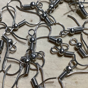 24pcs 19mm Platinum Color Ball and Coil Earwires Jewelry Making Supplies DIY Supplies