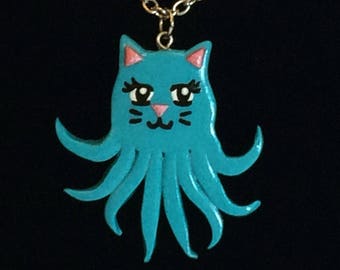 Turquoise Octokitty Necklace