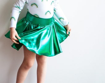 Green Metallic Skirt