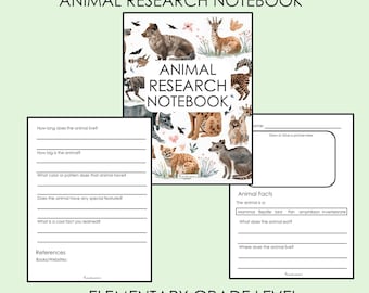 Animal Research Notebook for Kids | Elementary Science Workbook | Homeschool Animal Study Journal | Printable Research Pages