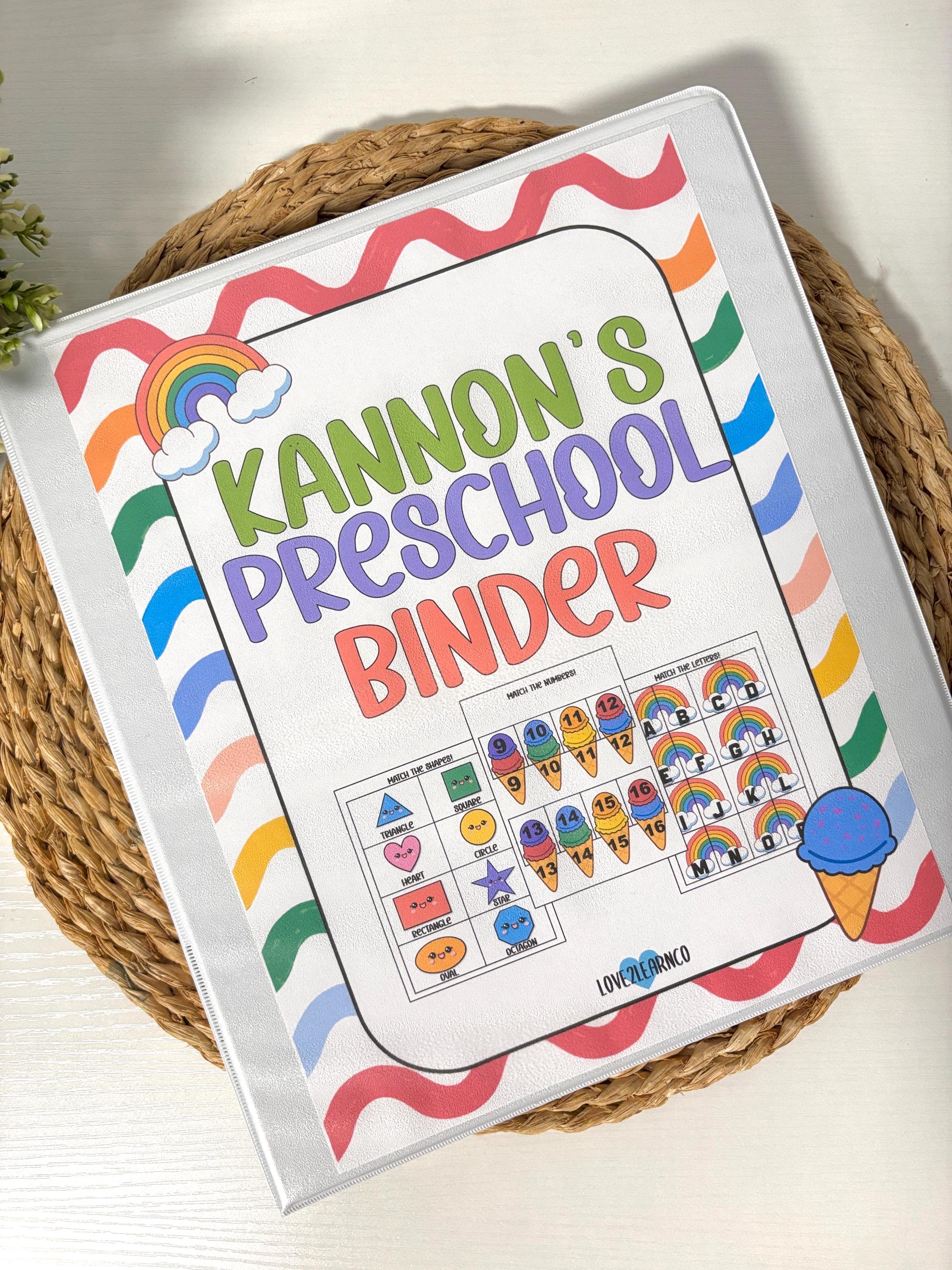 PRESCHOOL & TODDLER Learning Binder |preschool Busy Book Personalized ...